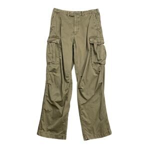 Abercrombie & Fitch Pants Mens 32 Military Green Baggy Cargo Pockets Utility